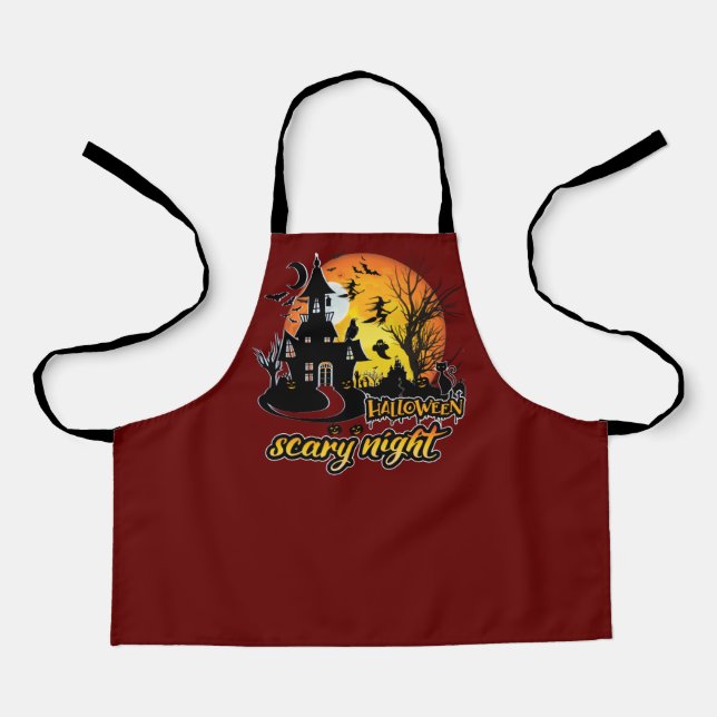 Delantal Noche de miedo de Halloween (Anverso)