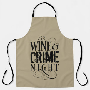 Delantal Noche del vino y el crimen - divertido crimen verd