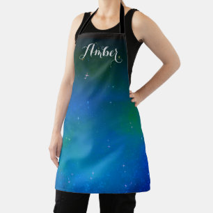 Delantal Noche estrellada cielo de galaxia azul personaliza