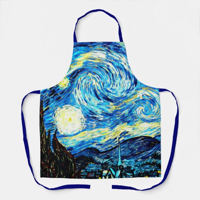 Delantal Noche estrellada de Vincent van Gogh (Anverso)