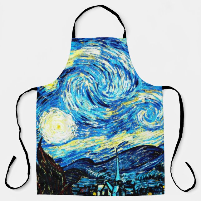 Delantal Noche estrellada, obra famosa de Van Gogh (Anverso)