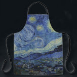 Delantal "Noche estrellada" por Van Gogh<br><div class="desc">Este diseño presenta una reproducción sin alteraciones ni ediciones muy alta de la famosa pintura "Starry Night" de Van Gogh.</div>