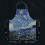Delantal "Noche estrellada" por Van Gogh<br><div class="desc">Este diseño presenta una reproducción sin alteraciones ni ediciones muy alta de la famosa pintura "Starry Night" de Van Gogh.</div>