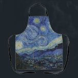 Delantal "Noche estrellada" por Van Gogh<br><div class="desc">Este diseño presenta una reproducción sin alteraciones ni ediciones muy alta de la famosa pintura "Starry Night" de Van Gogh.</div>