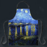 Delantal Noche estrellada sobre el Ródano por Van Gogh<br><div class="desc">Noche estrellada sobre el Ródano,  famosa pintura de Vincent van GoghA</div>