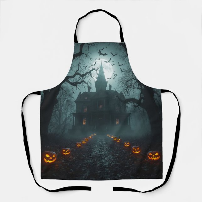 Delantal Noche fantasmal con Jack-o'-Lanterns (Anverso)