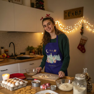 Delantal Noche mágica de Navidades en el bosque de invierno