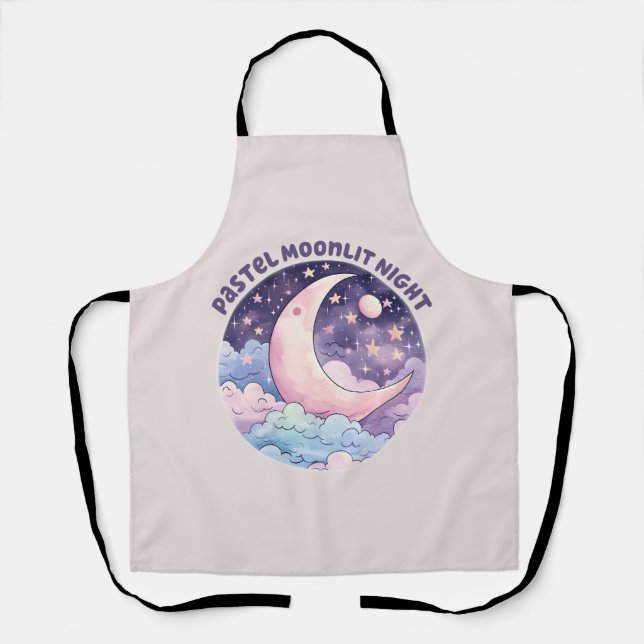 Delantal Noche Pastel Moonlit - Luna Crescent Dreamy (Anverso)