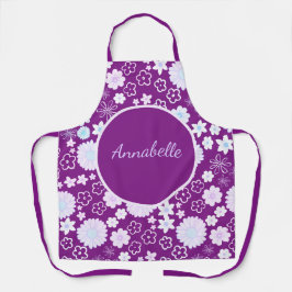 Delantal Nombra audaz Morado Flores Girly Floral