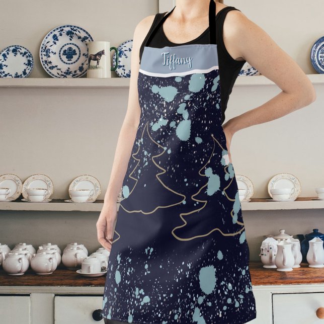 Delantal Nombre árbol de oro marino cabaña de nieve blanca  (Subido por el creador)