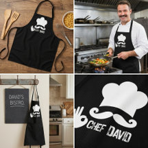 Nombre de chef con bigote negro divertido