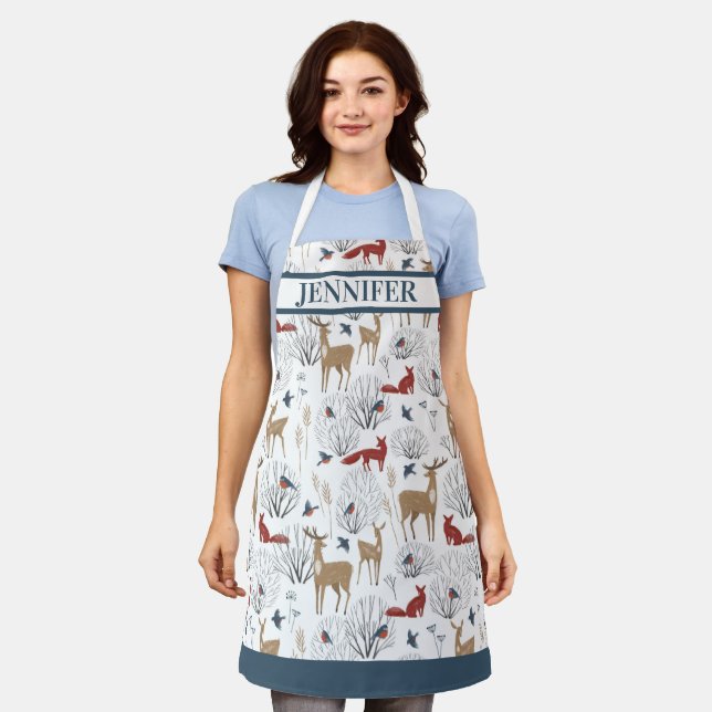 Delantal Nombre de festividad animal nórdica de invierno rú (Gastado)