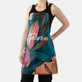 Delantal Nombre de firma de script de personalizado Tropica