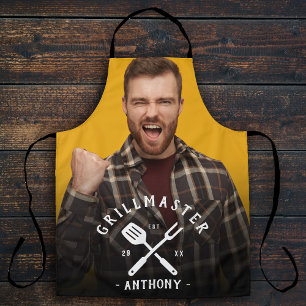 Delantal Nombre de Grillmaster moderno para hombres