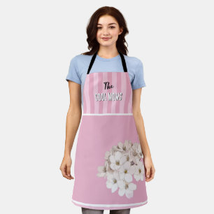 Delantal Nombre de guión Raya Rosa Vintage