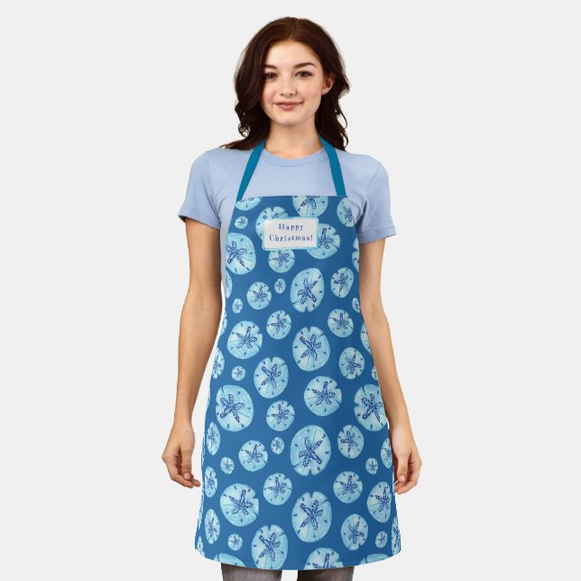 Delantal Nombre de la acua-verde azulada de la arena azul d (Gastado)