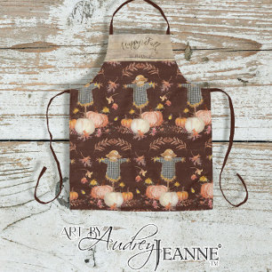 Delantal Nombre de la familia Happy Fall de las calabazas d