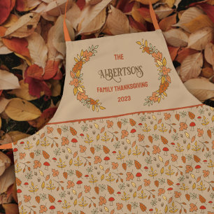 Delantal Nombre de la familia Hojas de Caída del Día de Acc