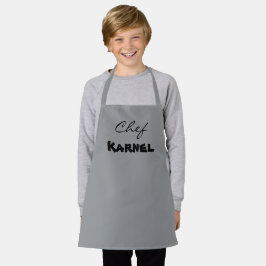 Delantal Nombre de los niños de gris claro
