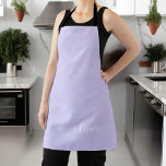 Delantal Nombre de monograma femenino con letra cursiva mod<br><div class="desc">Delantal con nombre de monograma púrpura lavanda. Este es el regalo perfecto para cumpleaños dulces 16,  boda,  fiesta de soltera,  aniversario,  baby shower o fiesta de despedida de soltera para alguien que ama el lujo glamoroso y los estilos chic.</div>
