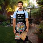 Delantal Nombre de patrón de parrilla Monograma Grill BBQ<br><div class="desc">Este diseño se puede personalizar eligiendo la opción personalizar para añadir texto o realizar otros cambios. Si este producto tiene la opción de transferir el diseño a otro artículo, asegúrese de ajustar el diseño para que se ajuste si es necesario. Contáctame en colorflowcreations@gmail.com si deseas tener este diseño en otro...</div>