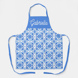 Delantal Nombre de patrón de toile francés azul