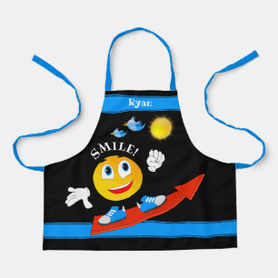 Delantal Nombre de personalizable emoji sonriente escueta d
