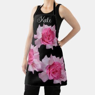 Delantal Nombre de personalizable Kate bonito rosa rosa flo