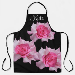 Delantal Nombre de personalizable Kate bonito rosa rosa flo