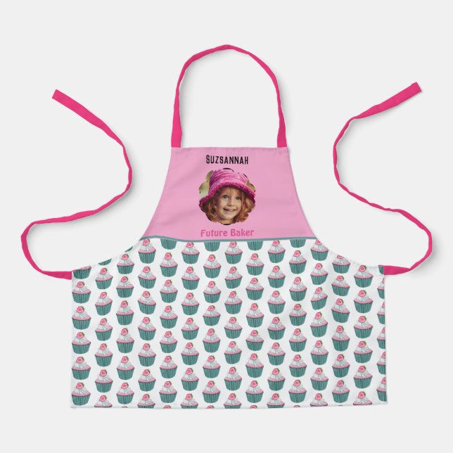 Delantal Nombre de plantilla de Personalizado de foto de Cu (Anverso)