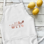Delantal Nombre de Rosa Gold del jardinero personalizado<br><div class="desc">Este diseño puede personalizarse en el área proporcionada cambiando la foto y/o el texto. O bien puede personalizarse eligiendo la opción de hacer clic para personalizar adicional y eliminando o cambiando el color del fondo, agregando texto, cambiando el color o estilo del texto o eliminando el texto para un diseño...</div>