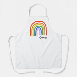 Delantal NOMBRE DEL Arcoiris Corazón Niños coloridos Arte D