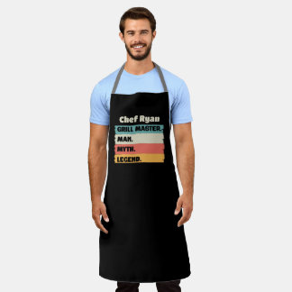 Delantal Nombre del Chef Padre Día Maestro de la Parrilla H