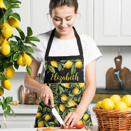 Delantal Nombre del chef Personalizado Lemons Fresco
