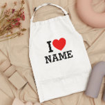 Delantal Nombre del corazón<br><div class="desc">Escriba el nombre o texto deseado en la sección de nombres.</div>