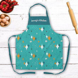 Delantal Nombre del patrón de arranque Verde azulado atómic
