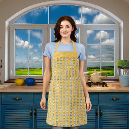 Delantal Nombre del patrón de gorras del chef blanco amaril