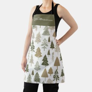 Delantal Nombre del patrón de los árboles de Navidad modern