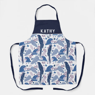 Delantal Nombre del patrón del patrón de hoja tropical rosa