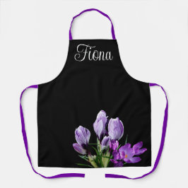 Delantal Nombre del personalizable Fiona bonito morado tend