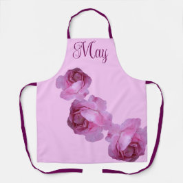 Delantal Nombre del personalizable May bonito rosa rosa ros