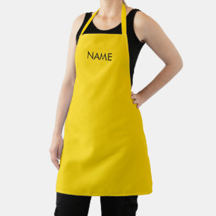 Delantal nombre del personalizar, texto amarillo dorado min