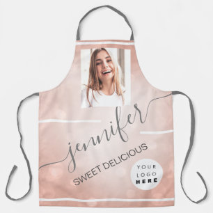 Delantal Nombre del Rosa del logotipo de la foto de los pas