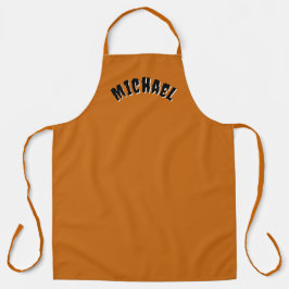 Delantal Nombre espeluznante Apron (Naranja oscuro y negro)