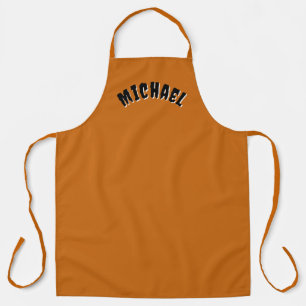 Delantal Nombre espeluznante Apron (Naranja oscuro y negro)