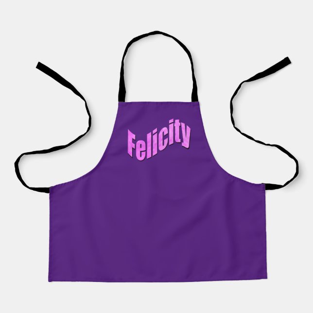 Delantal Nombre Felicity Mosaic Rosa, Apron (Anverso)