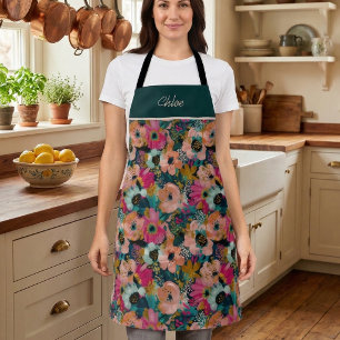 Delantal Nombre floral 