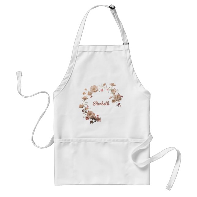 Delantal Nombre floral personalizado Apron (Frente)