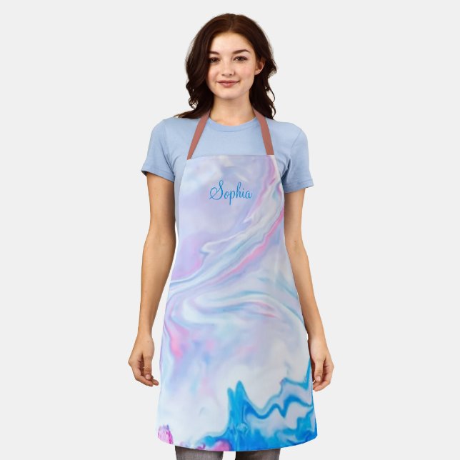 Delantal Nombre metálico del Purpurina de conducción de mon (Gastado)