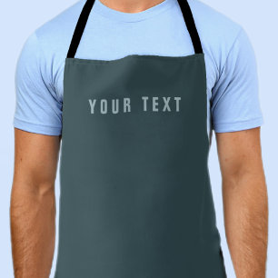 Delantal Nombre moderno y elegante Gris azul